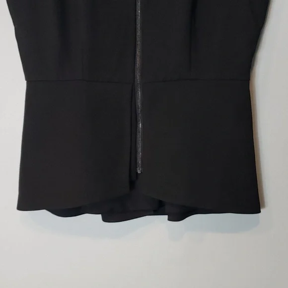 BCBGMaxAzria Abrielle Sleeveless Peplum Top Small Black New - Picture 3 of 9